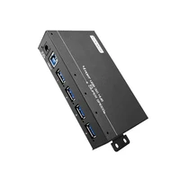 Sipolar A4U30 36W Powered Metal 4 Port USB 3.0 Super Speed Charger Hub Splitter With Din Rail Bracket 12V 3A Power Adapter 1