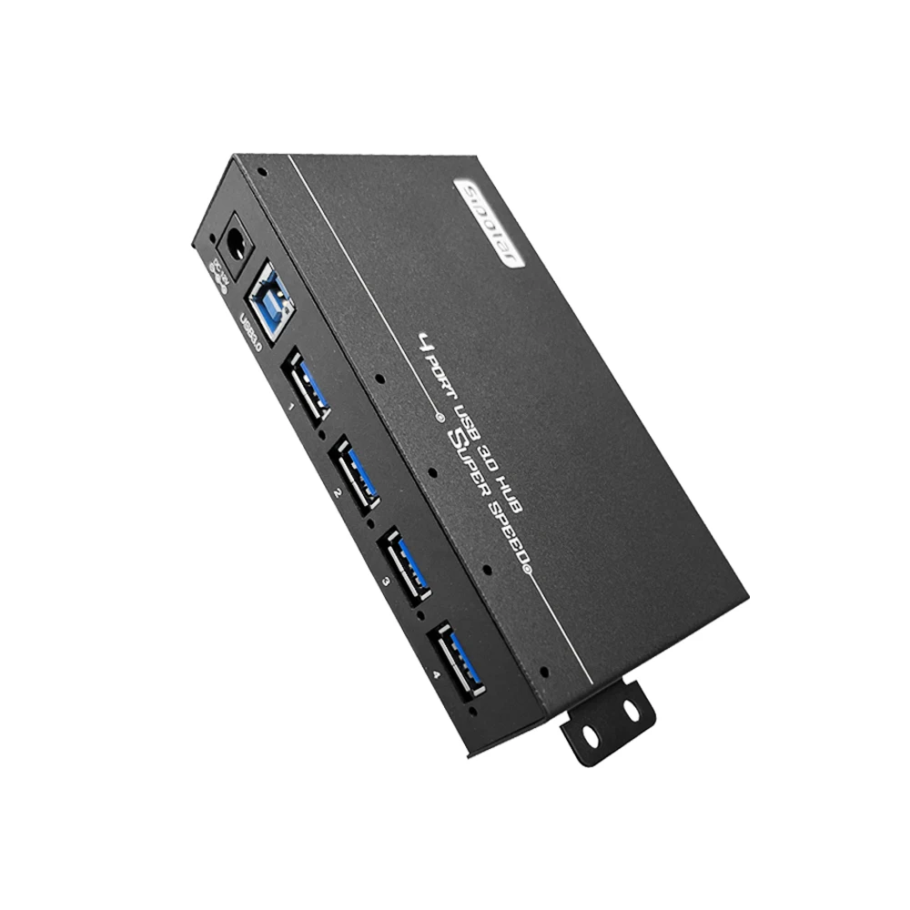 Solar Powered Metal Hub Divisor com Suporte de Montagem Adaptador de Energia Port Usb 3.0 Super Velocidade Charger Din Rail 12v 3a 36w