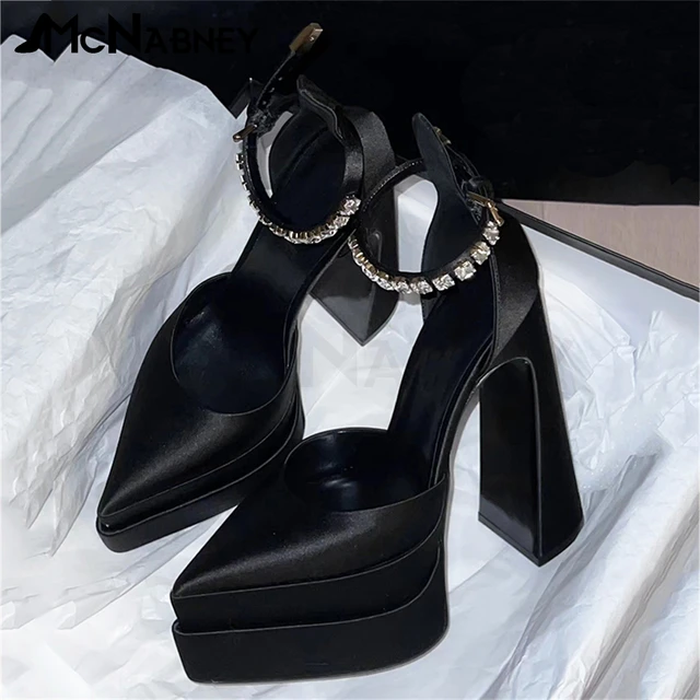 Designer Cowhide High Heel Chunky Heel Dress Shoes For Women With Metal  Buckle And Coarser Heels Fashionable Square Work Shoes In Large Sizes 35  42, Includes Box From Feng520yao, $56.29 | DHgate.Com