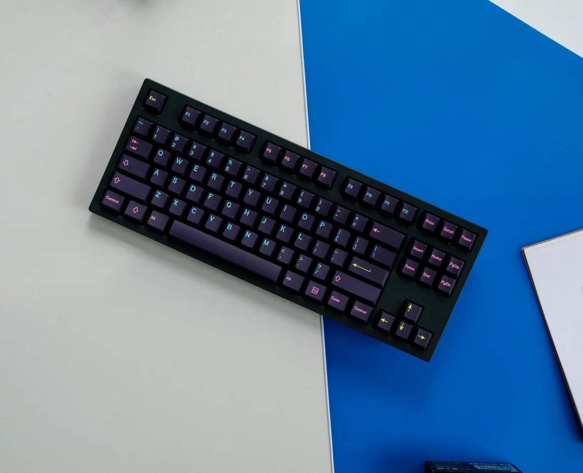 Gmk Miami Night Keycaps Pbt Sublimação Dye Cherry Profile Key Caps 1.75u Shift 2u para 64 68 84 Layout 135 Chaves Set - Imagem 2