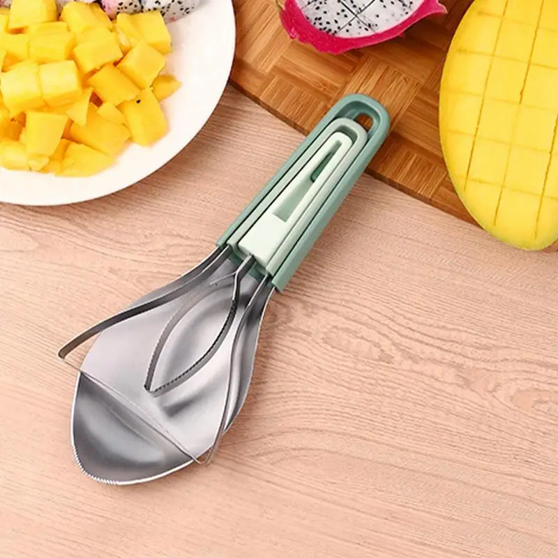 3in1 Mango Peeling Cutting Knife Mango Peeling Separator Scoop Avocado Peeler Fruit Slicer Pitter Kitchen Gadgets