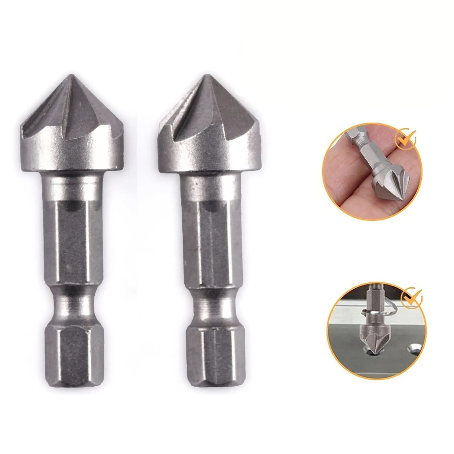 

Hexagonal Shank Six-Blade Chamfering Tool Carbon Steel Sandblasting Chamfering Knife Woodworking Hole Opener Countersink