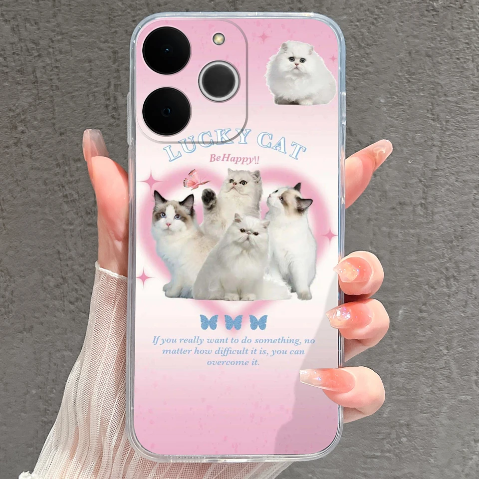 Cat Whale Anti-Fingerprint Transparent Phone Case
