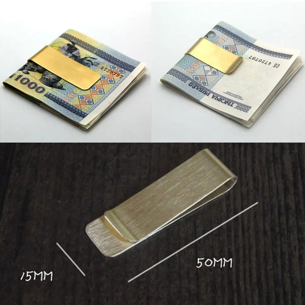 Fashion Delicate Man Clip Money Metal Holder 2 Colors Gold Color Cash Clamp Money Clip Wallet Credit Card ID Clips
