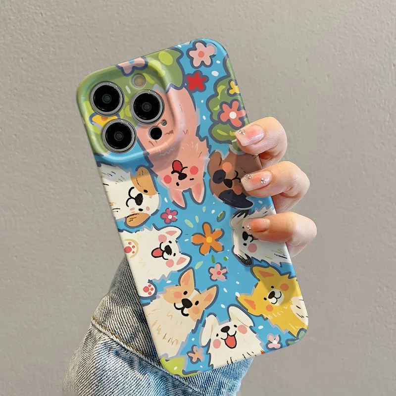 Cartoon Dog Shockproof Hard PC Phone Case - Durable Bumper Back Cover