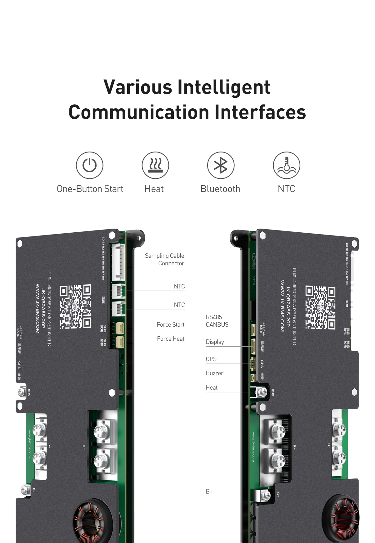 Smart Active Truck BMS 4S 6S 7S 8S 12V 24V 200A Active Balance 2A and Bluetooth