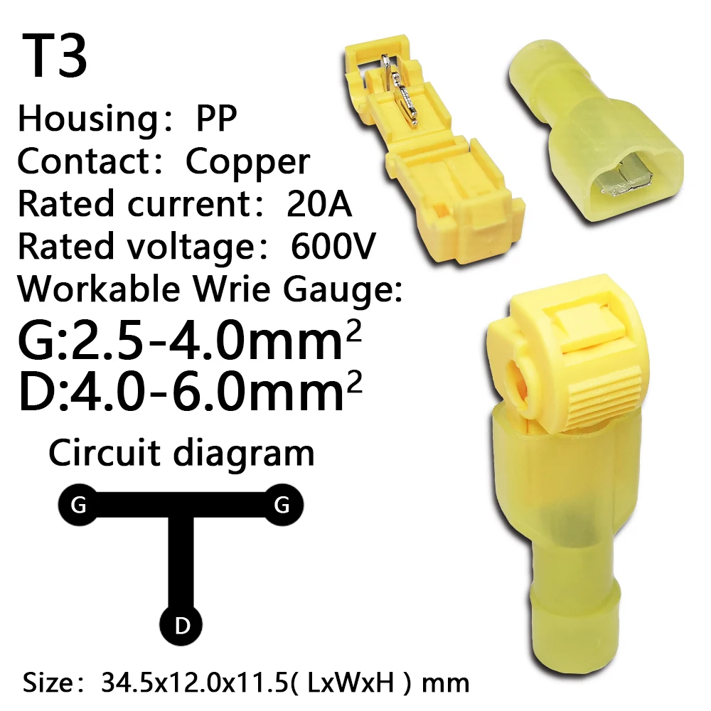 10/20/40/50Pcs T-Tap Connector Quick Electrical Cable Connector Snap Splice Lock Wire Terminal Waterproof Crimp Wire Terminal brushed ac motor Electrical Equipment & Supplies