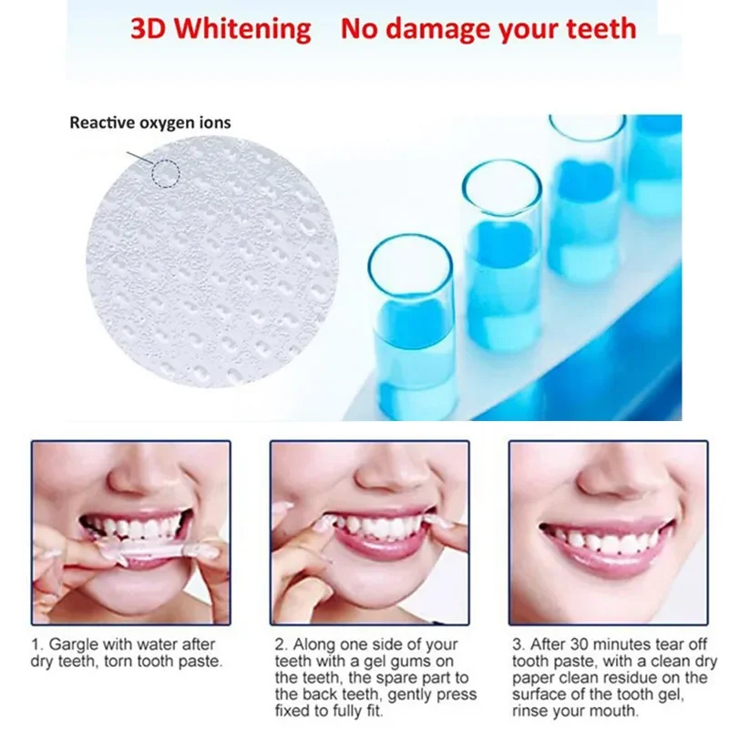Teeth Whitening Strips Professional Gel Teeth Whitening Strips Dental Bleaching Tools Removal Stain Oral Hygiene Care