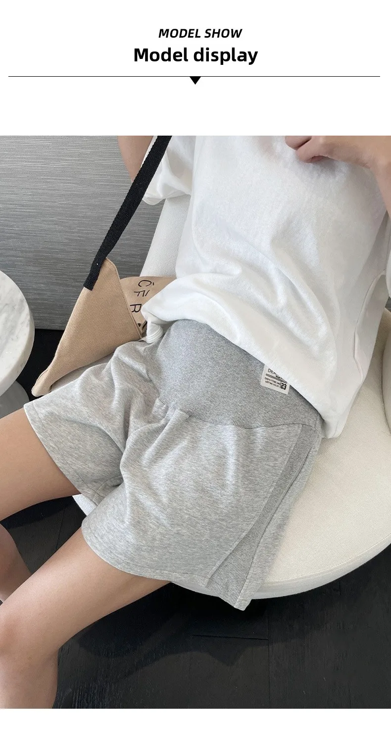 Neue koreanische Umstands-3/4-Shorts für den Frühling: locker, Übergröße, verstellbare Bauchstütze, perfekt für Oberbekleidung, bequem für alle Trimesters! – Detail 7
