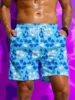 Floral Print Drawstring Men's Beach Short Men's swim Trunks Elastic Waist 3D Print Gradient Breathable Short Streetwear Polyster 2