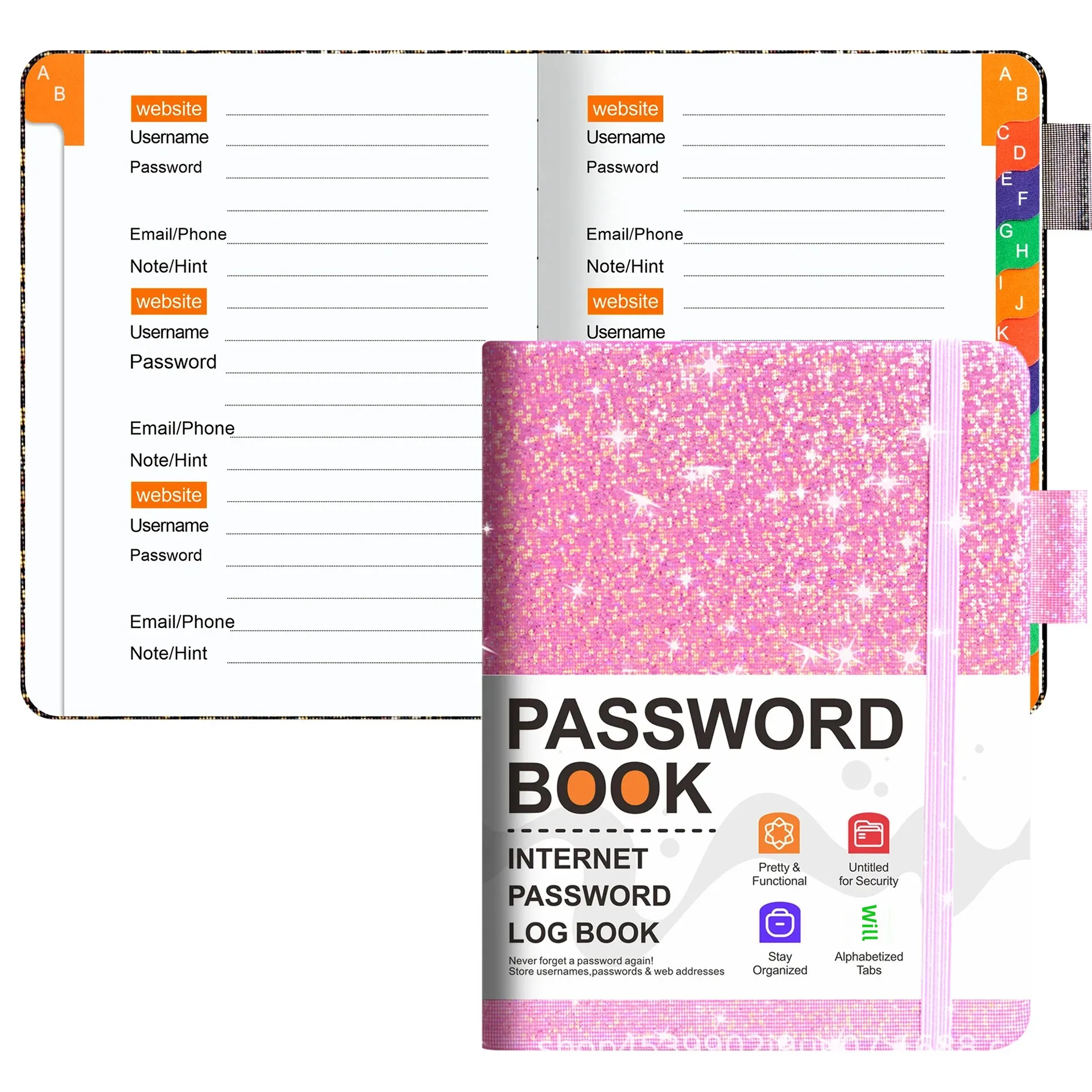 Cross-Border English Password Notebook For Middle-Aged And Elderly People Email Address Record Book B6 Journal