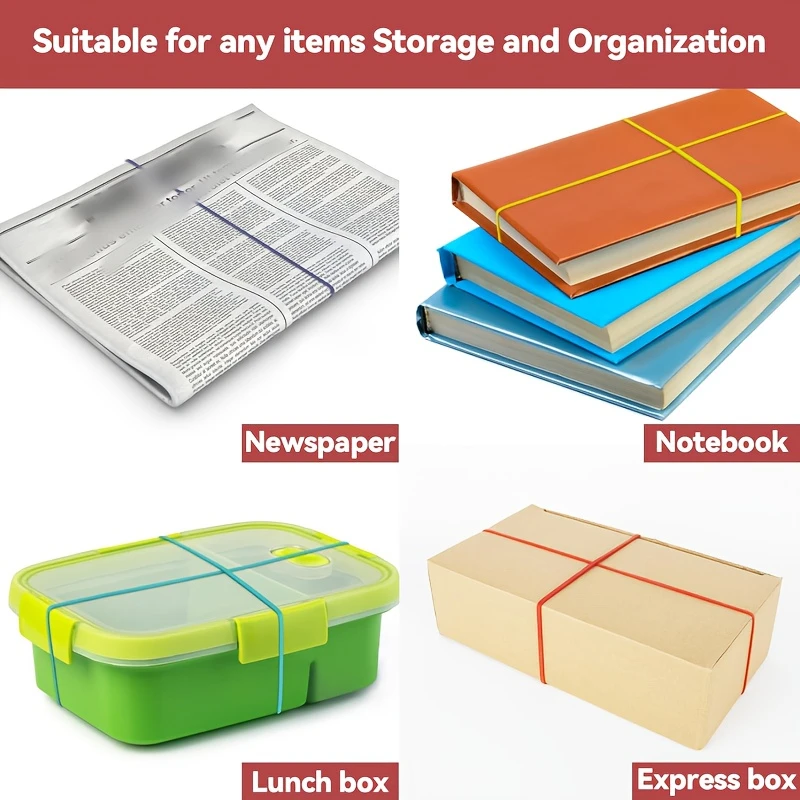 Colorful Large Elastic Rubber Bands - Strong and Durable for Organizing and Bundling