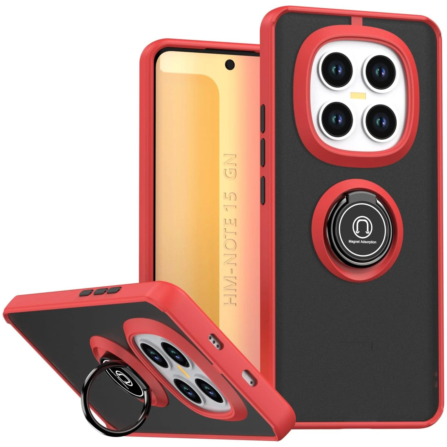 Shockproof Matte Case with Magnetic Stand and Ring Holder