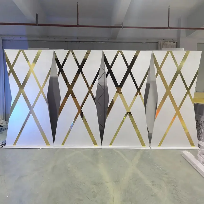 

ПВХ акриловый золотой свадебный фон настенный Свадебный сценический фон свадебное украшение для свадебного торжества