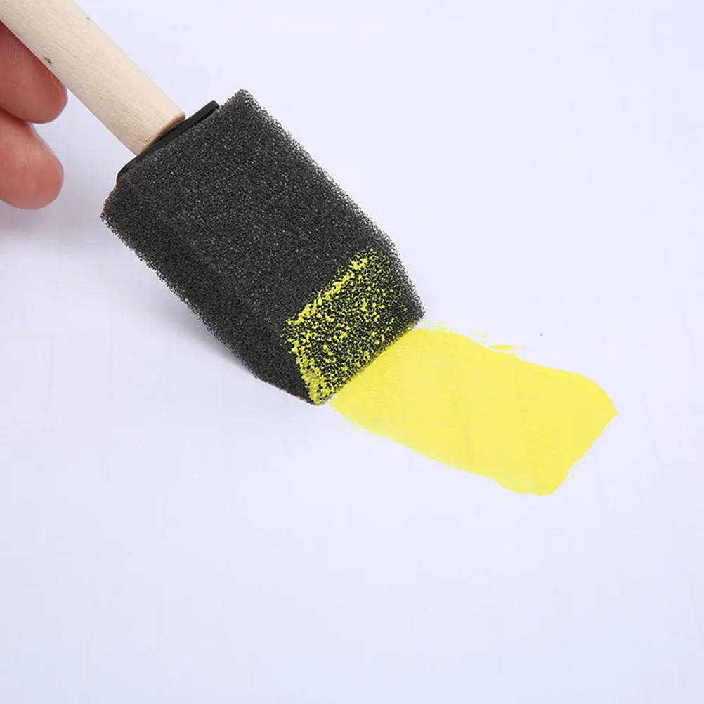 40Pcs 폼 페인팅 스폰지 브러쉬 나무 손잡이 부드러운 흡수성 DIY 미술 용품 ??수채화 아크릴 오일 구아슈 공예품