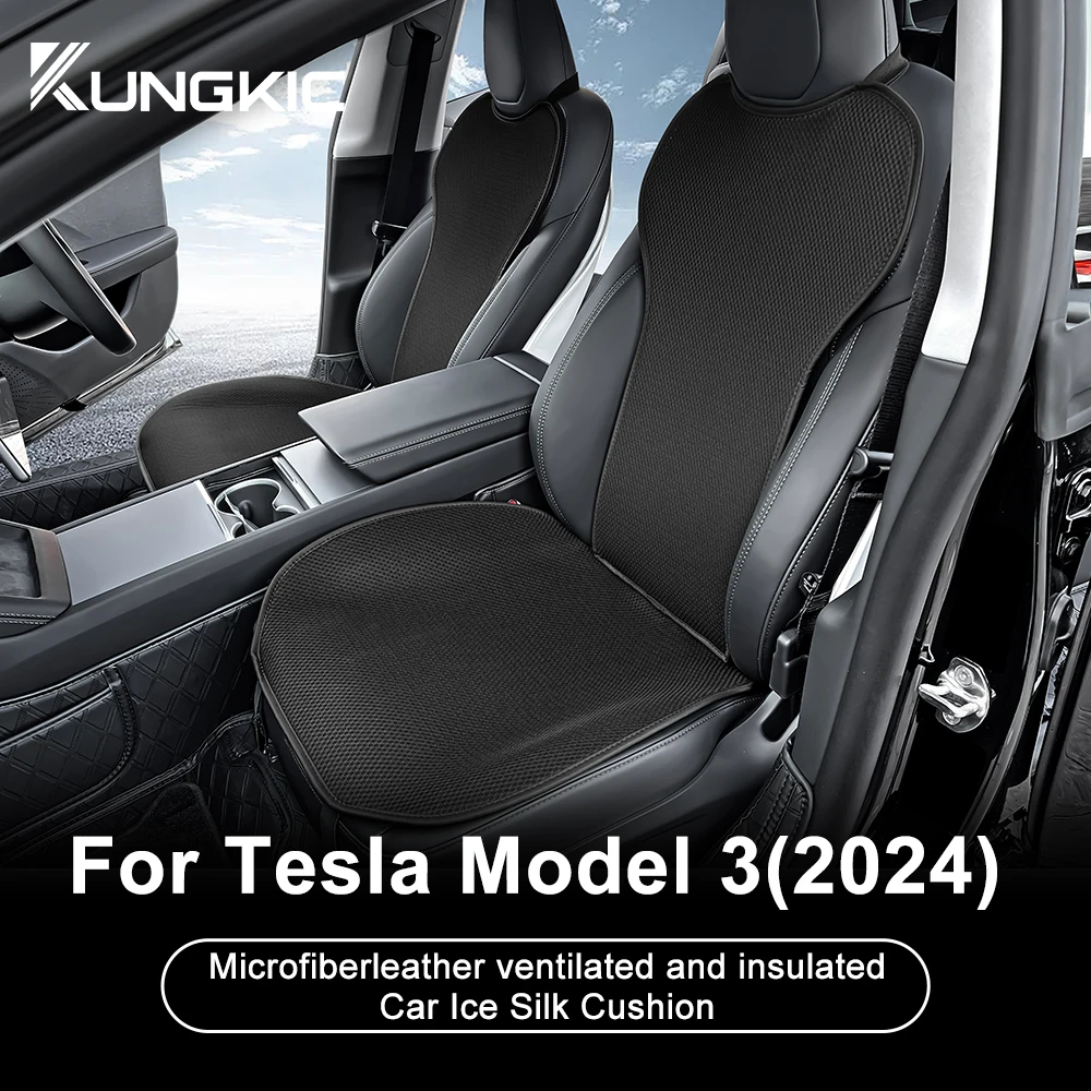 

Коврик для автомобильного сиденья Tesla Model 3 Highland 2024, дышащий всесезонный коврик для заднего сиденья из ледяного шелка, защитный чехол, аксессуары