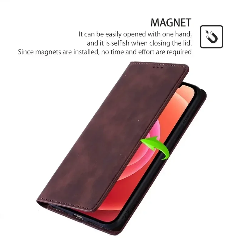 Leather Flip Wallet Case with Stand - Premium Phone Cover