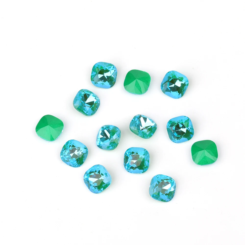 6-12mm 모카 형광 쿠션 라인 석 Piontback Strass 크리스탈 쥬얼리 만들기 손톱 매력에 DIY 접착제 만들기