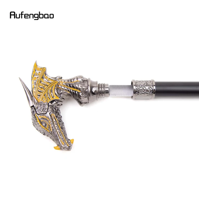 Gold Black Luxury Dragon Head Walking Stick with 26cm Hidden Sword Self  Defense Fashion Cane Sword