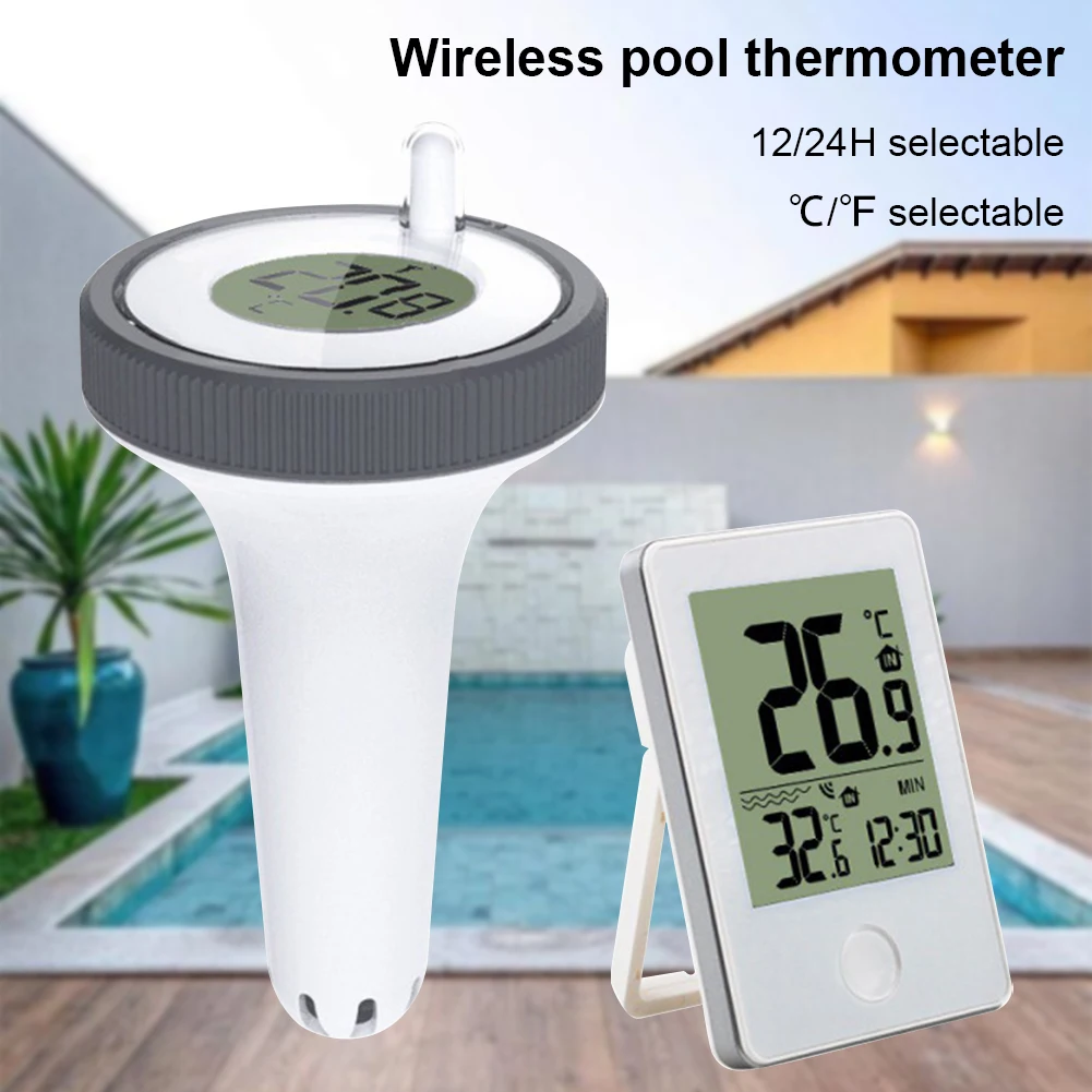 Wireless Floating Thermometer IPX8 Waterproof Water Temperature Thermometer Water Temp Gauge for Swimming Pool Bathtub Hot Tub