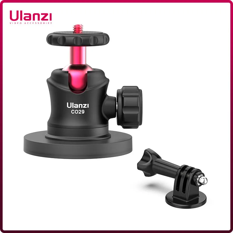 Magnetic Action Câmera Mount 360 ° Bola Cabeça Gopro Adaptador Parafuso para Gopro Insta360 Smartphone Holder Vlog Ulanzi-co29