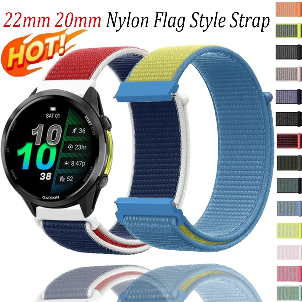Patriotic Nylon Flag Style Wristband, 22mm/20mm Strap
