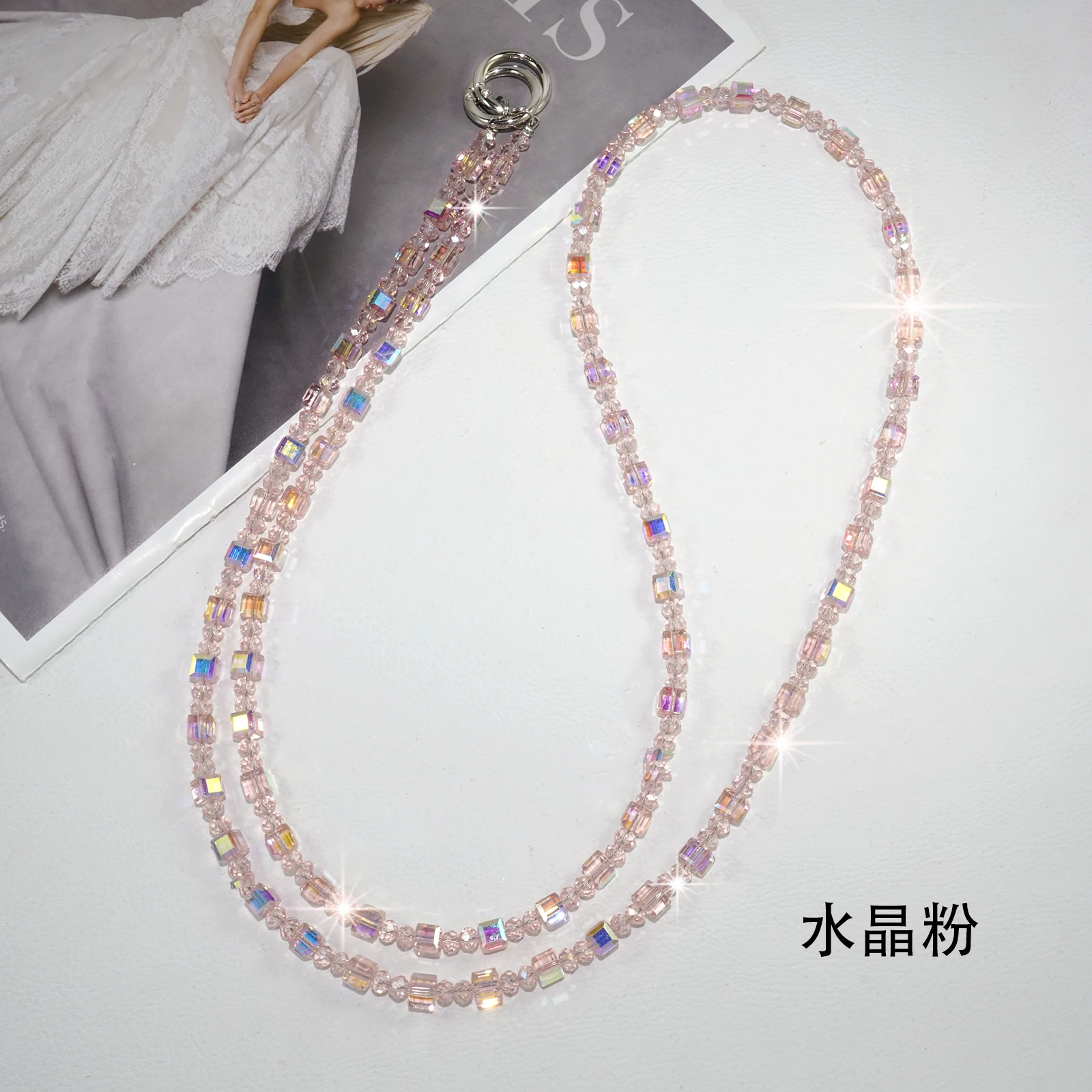 Fashion Crystal Crossbody Phone Lanyard with Leisure Neck Rope Strap