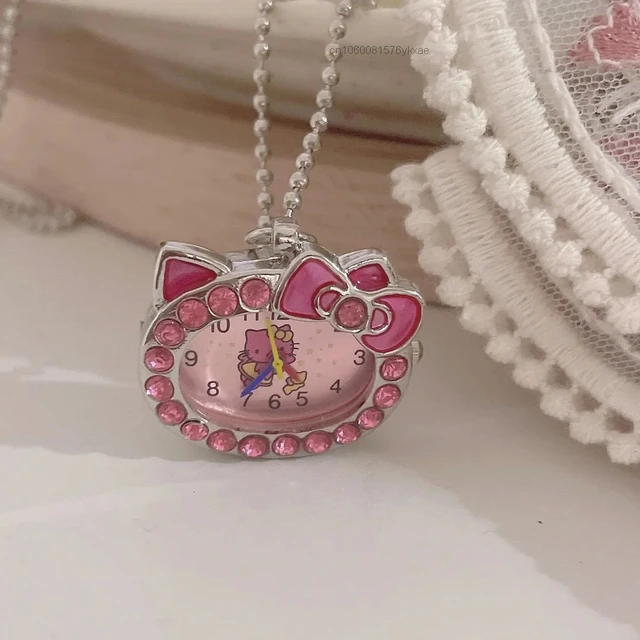 Hello Kitty Collier Pendentif Cristal Mignon Cartoon Femmes