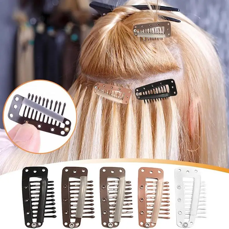 10Pcs DIY Wig Clips Hair Extension Snap Wig Clip Portable Snap Comb Wig Clips Hair Clips Snap Hair Clips for Hair Extensions 1pc 5pcs 10pcs nail tip nail extension nail fixing clip прозрачный быстрый