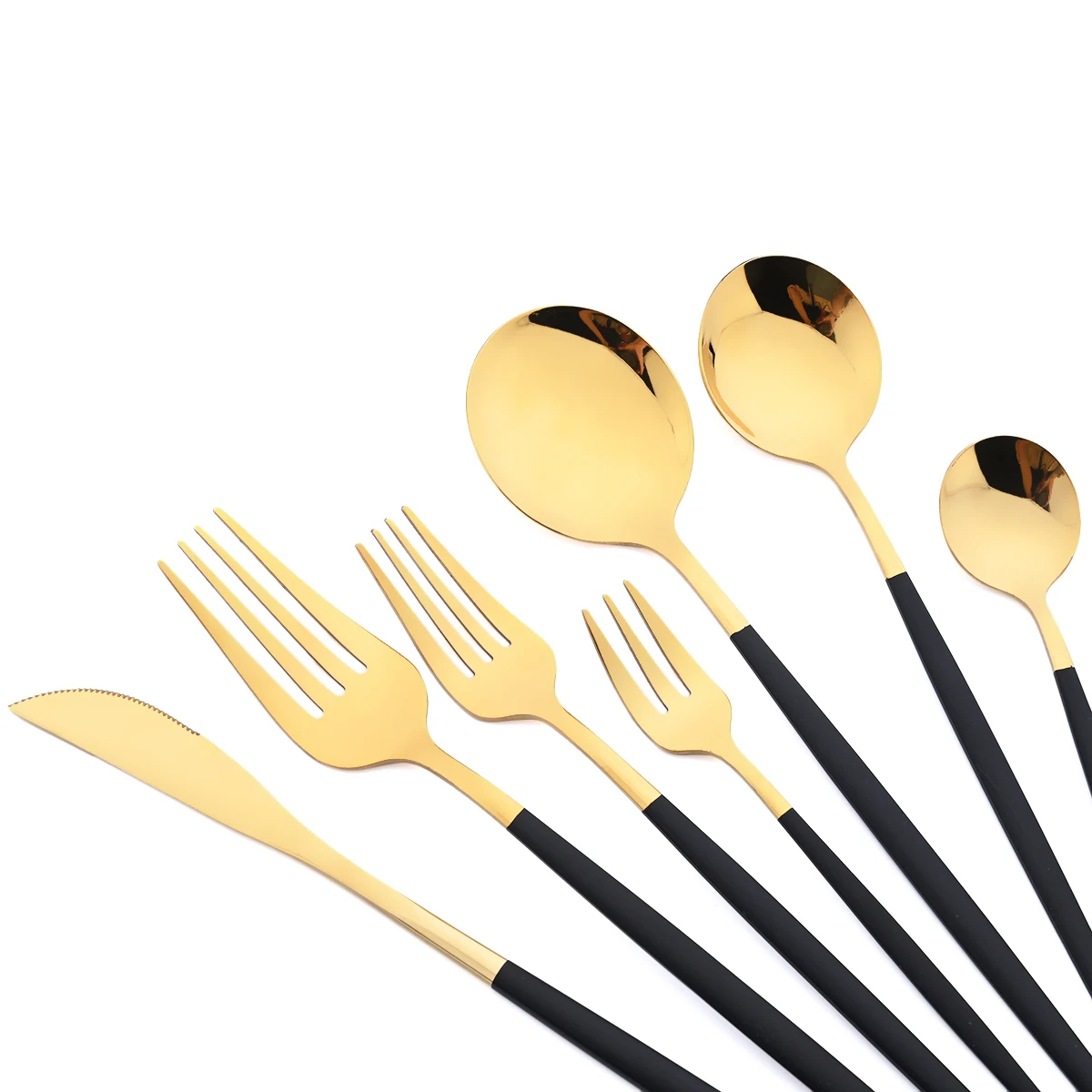 Cutlery Set Western Style Stainless Steel Knives Dessert Fork Coffee Spoon Dinnerware Flatware Silverware Party Tableware 36Pcs