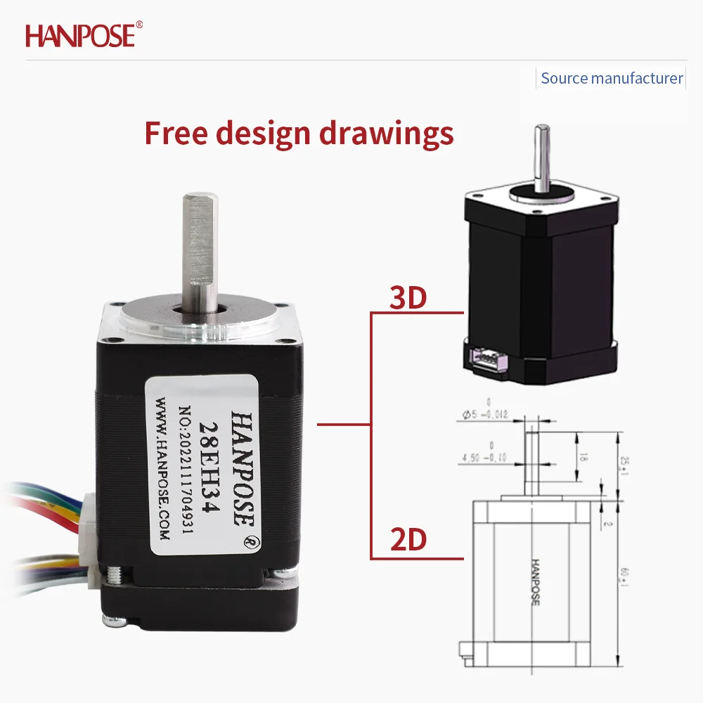 폐쇄 루프 스테퍼 모터 NEMA8 28EH34 0.8A 3.2V 실시간 좌표 판독, 스텝 손실 없음, 안정적인 작동