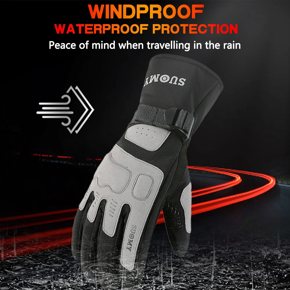 SUOMY Winter Motorcycle Gloves Waterproof Moto Motocross Gloves Windproof Warm Glove Touch Screen Motorbike Riding Guante Summer