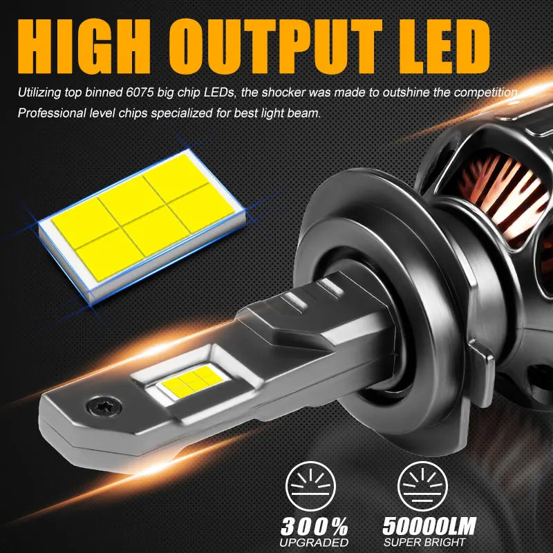 150W 50000LM LED Headlight Bulbs H7 H11 9005 9006