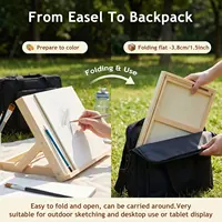 2Pcs Foldable Tabletop Easel Adjustable Angle Tabletop Art Easel Portable Wood Sketch Display Stand for Painting Artists Student 3