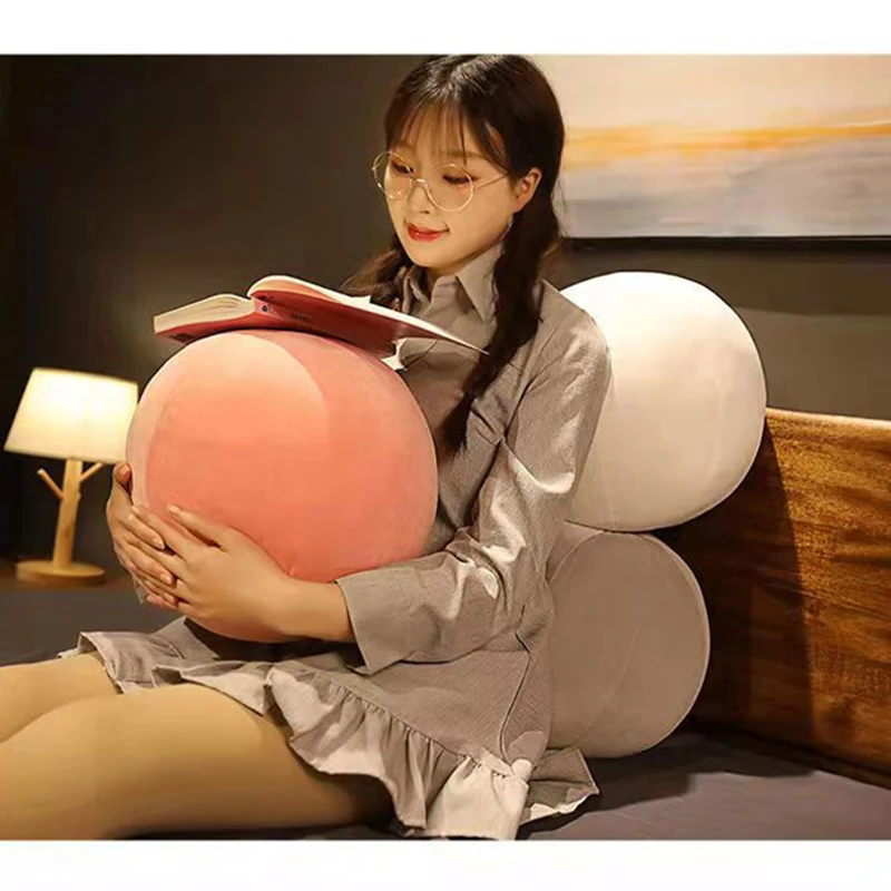 Nordic solid color velvet ball ball pillow doll waist pillow shooting props round cushion