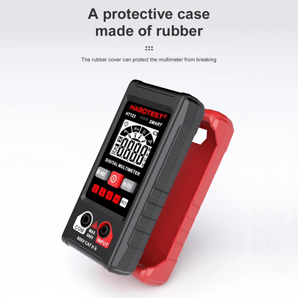 HABOTEST HT123 AC/DC Voltage Resistance Continuity Measurement Tester Smart Digital Multimeter NCV Multimeter with Backlight