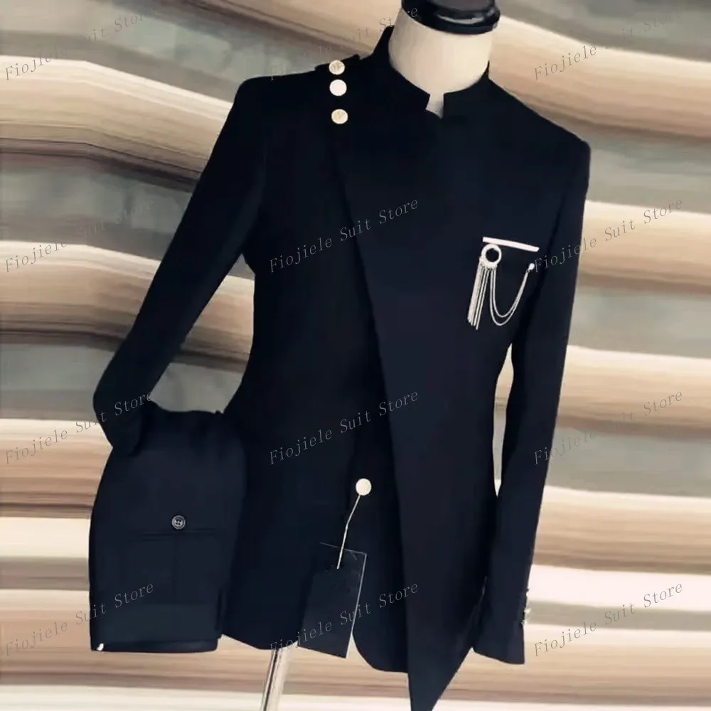 

New Black Men Business Suit Groom Groomsman Tuxedos Formal Occasion Wedding Party Prom Male 2 Piece Set Jacket And Pants