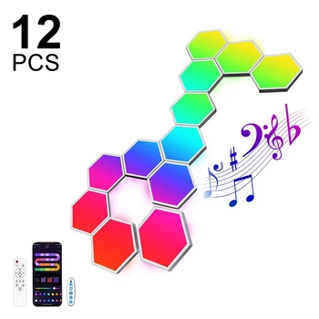 RGB Smart Hexagonal Wall Lamp APP Control 7