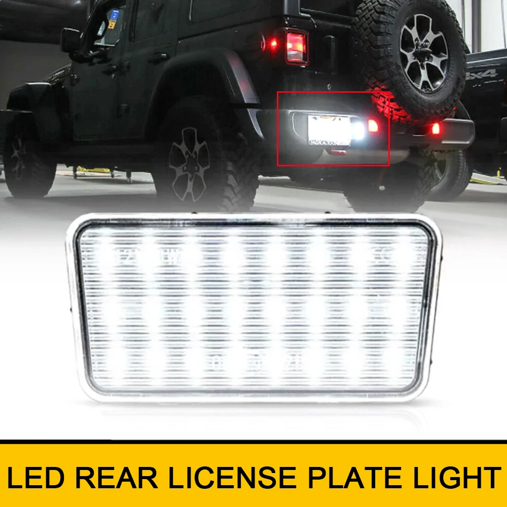 24Smd Bianco Led Coda Licens Luci Piastra Per Jeep Wrangler Jl 17-22 Accessorio Auto Oem 68310837Aa