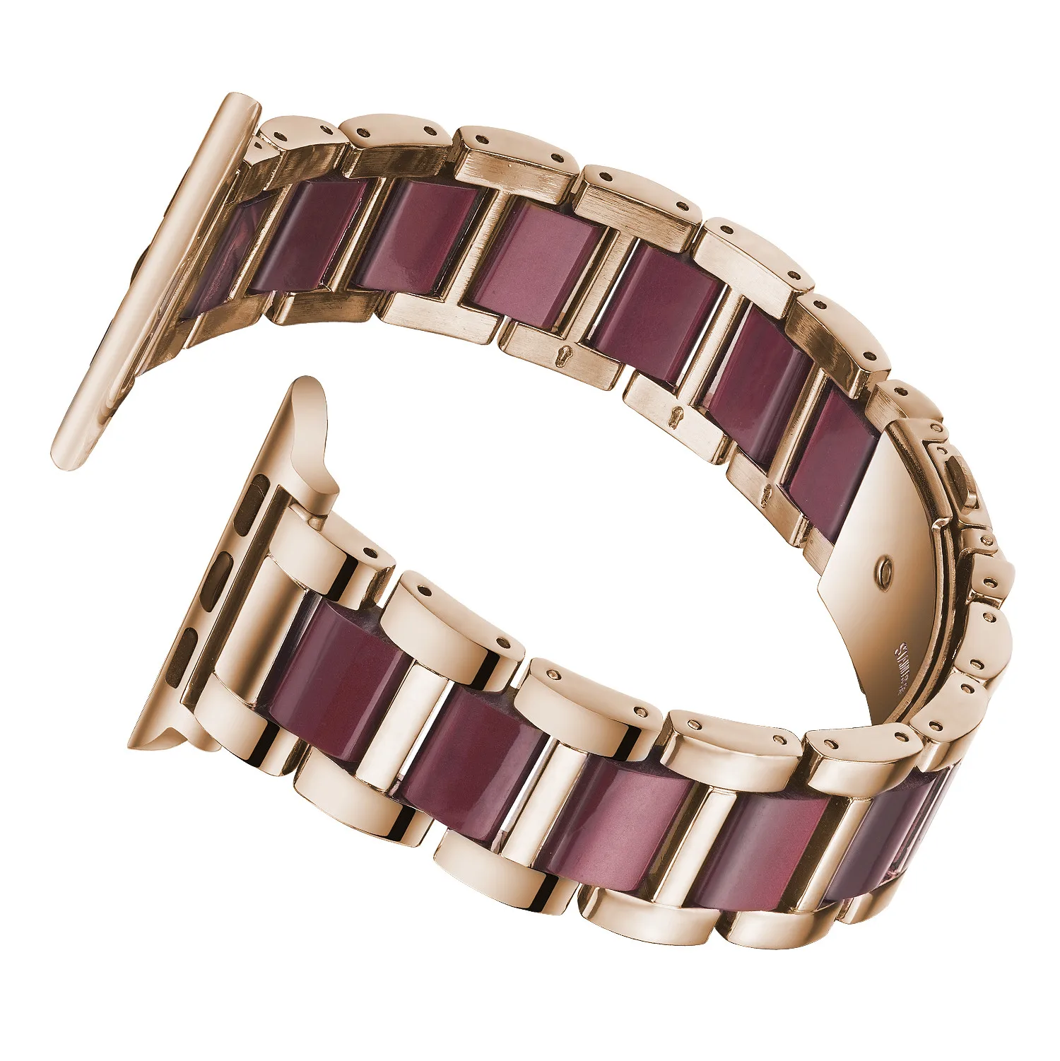 Resin+Metal Strap For Apple Watch 49mm 45mm 44mm 42mm 41mm 40mm 38mm Solid Resin Bracelet Wristband iWatch Ultra 8 7 6 5 4 3 SE