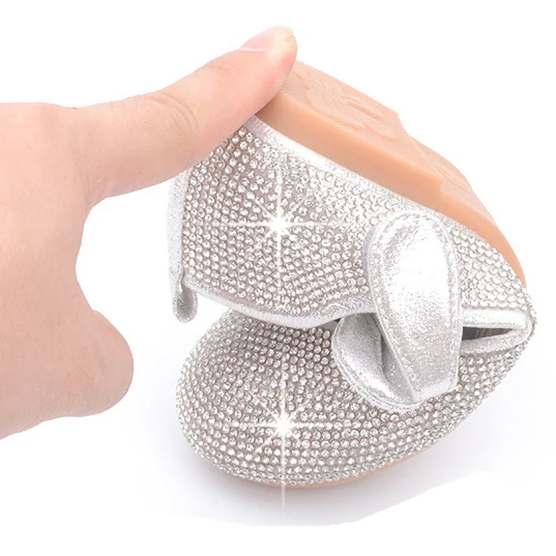 Girls Kids Leather Shoes Girls Princess Glitter Dress Wedding Party Shoes Butterfly Silver Gold for Child Girl