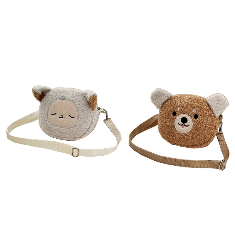 

Kid Plush Bear Shoulder Bag Women Cartoon Animal Crossbody Bag Small Coin Purse Girl Bag for Shopping Dating E74B