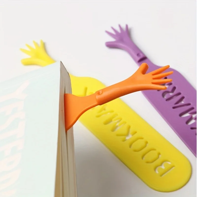 4-Piece Finger-Shaped Bookmarks Colorful Fun Educational Tool for Readers Student Gifts School Supplies