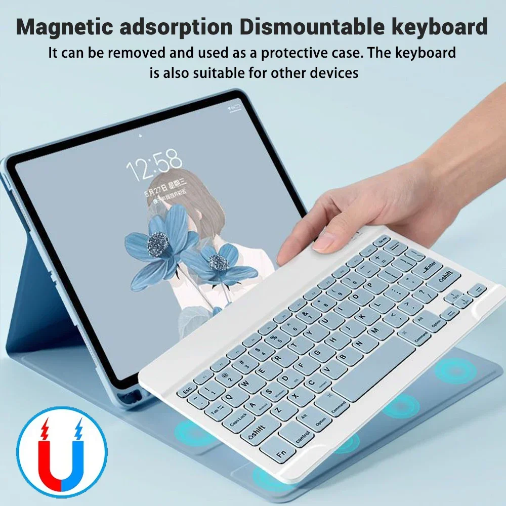 Wireless Bluetooth Keyboard Case for Tablets - Stylish Protective Cover