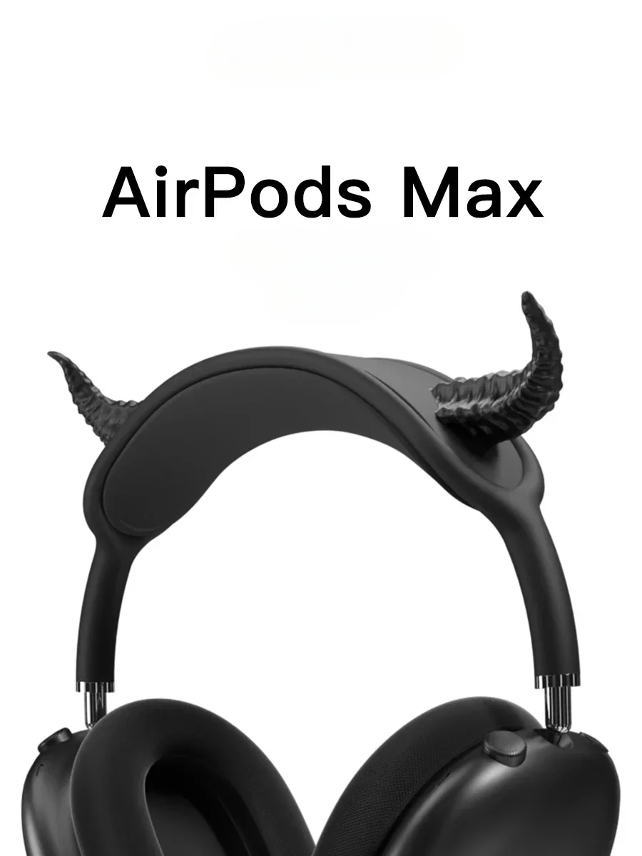 AirPods Maxケースカバー用デビルホーン、Y2Kヘッドホンケース