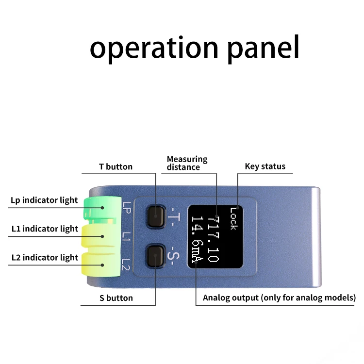 OLED 디지털 디스플레이 고정밀 Analog4-20mA 레이저 변위 거리 센서