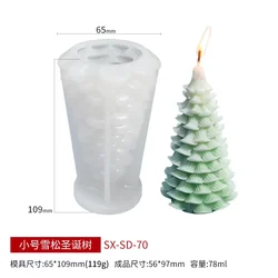 Festive 3D Christmas Tree Candle Silicone Mold Kit (D)
