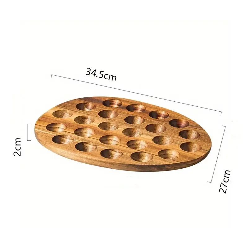 Wooden Egg Tray with Acacia Wood, Japanese Style Egg Storage Container for Fridge and Kitchen Eggs Slot Holder 6