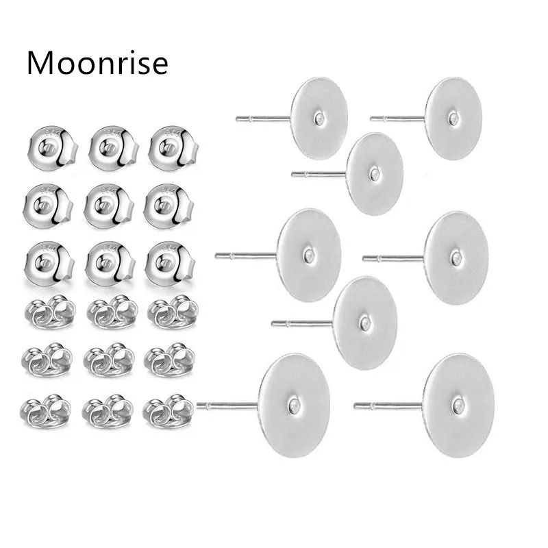 50PcsHypoallergenicEarringPosts925SilverPlatedBrassStud