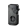 Four Blue Flame Rocker Cigar Lighter V-Cigar Cutter Cigar Rig Anti-Hot Fork Visual Gas Window Multi-Function Ignition 6